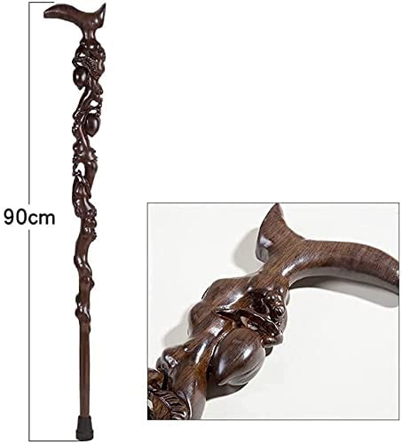 Laski Laski Laski dla osób starszych Laski z litego drewna Delikatne rzeźbienie Suplikowane Pomyślne Artykuły dla osób starszych Chodzik o długości 93 cm Łatwe do przycięcia To takie miłe z twojej