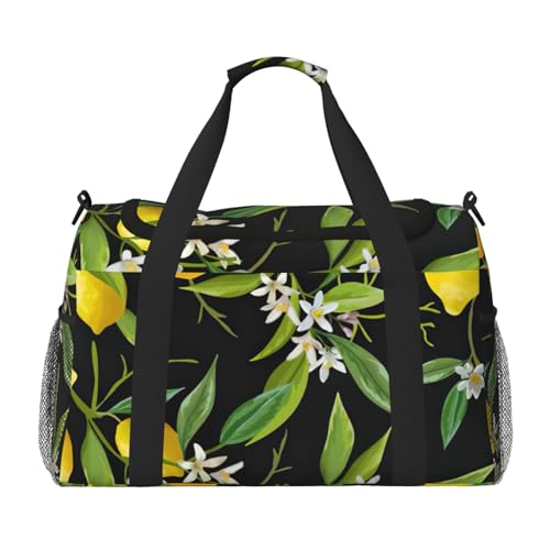 Sac de voyage imprimé citron et fleurs pour vos weekends