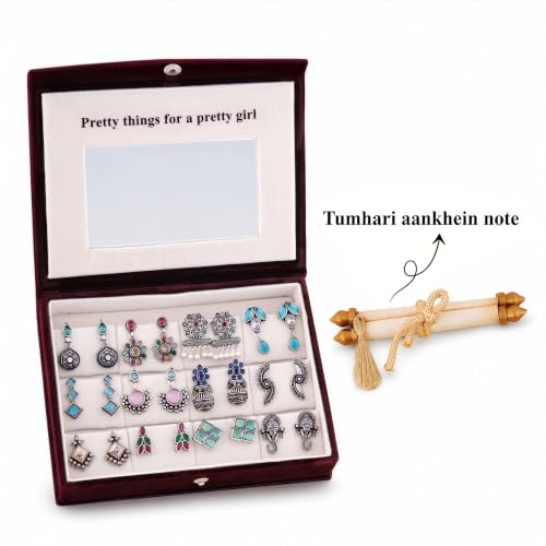 FUBS Tumhari Aankhein Mirror Box 12 Pairs Earrings - Image 3