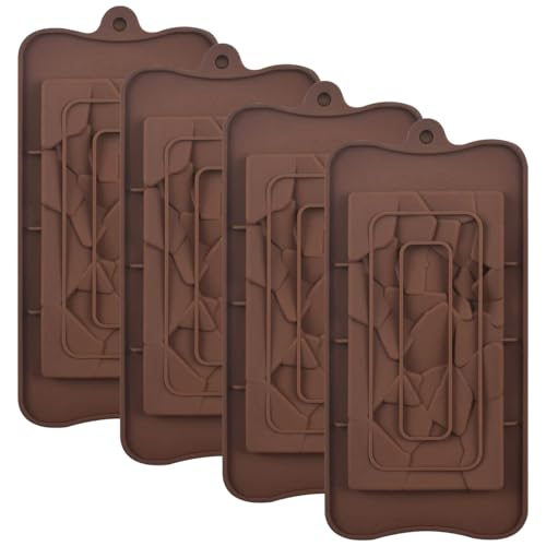 YXHZVON 4 moldes de silicona para chocolate, antiadherentes de grado alimenticio, molde de proteínas de caramelo