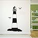 Jukunlun Zwei Vögel Harbor Tower Leuchtturm Wandaufkleber Removable Schlafzimmer Dekorative Klebstoff Wandaufkleber Aufkleber Vinyl Home Decor43X73Cm