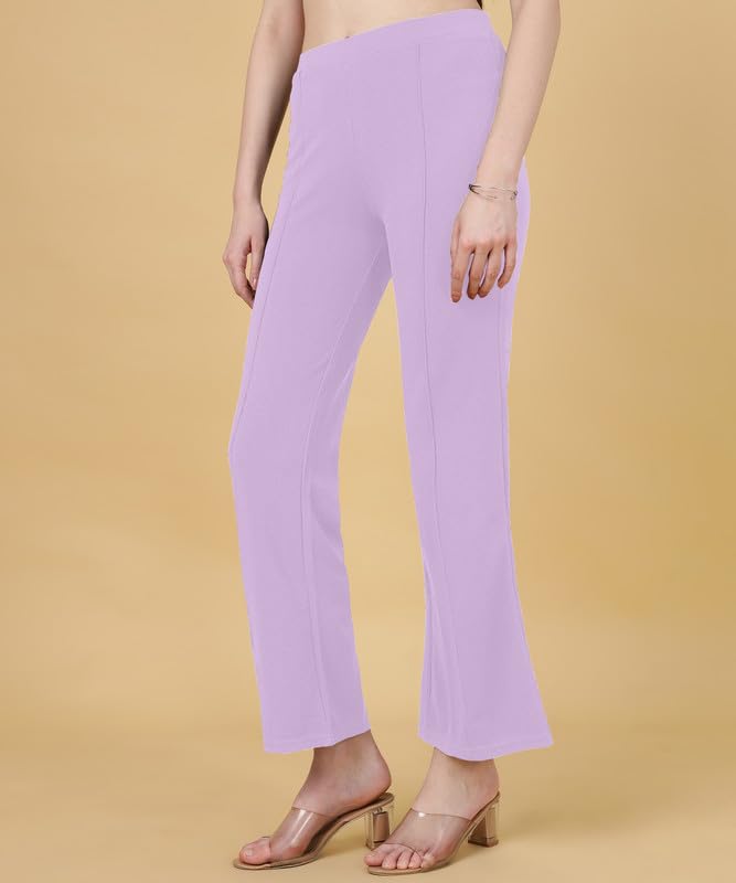 Image of FITHUB Stylish Women's High-Rise Loose-Fit Boot Cut Trousers