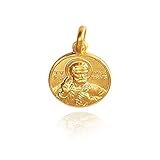ein perfektes Geschenk Heiliger Peter,Schutzpatron der Päpste. Anhänger, Gold Medallion/Medaillon 14K Gelb Gold 1.8 Gramm. Durchmesser der Medaille: 12 mm