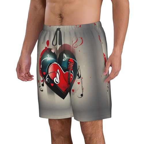 Treble Love and Music Print Stylish Beach Shorts Swim Trunks Lightweight Breathable Summer Outdoor Activities2