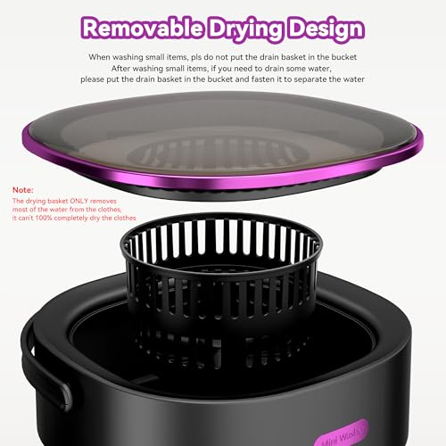 Image of Portable Washing Machine, Folding 20L Mini Washer and Spin-Dryer, 3 Cleaning Modes Small Compact Laundry Machine of Underwear, Baby Clothes, for Apartments, Dormitories, RV, Travel, Black