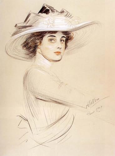 Lienzo artístico Ritratto di una donna de Paul Helleu, cuadro decorativo de alta calidad