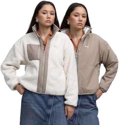 【美品】Heve rever jacket coat PUMA Kadın Reversible Sherpa Jacket Ceket Alpine Snow XS : Amazon