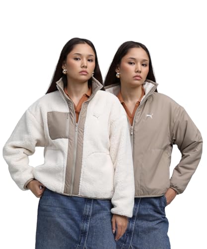PUMA Chaqueta híbrida reversible de sherpa unisex para cualquier temporada (paquete de 1)