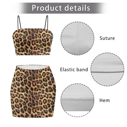Image of 2025 Sexy Spaghetti Strap Crop Tops and Bodycon Skirt Casual 2 Piece Set S-4XL