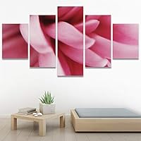 SIGNWIN 5 Panel Canvas Wall Art Pink Petal for Home Decorations Ready to Hang - 60
