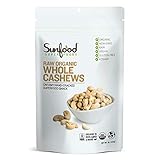 Sunfood Superfoods Organic Cashews - Raw, Whole & Unsalted | 1 Lb. Bag 16 Servings | Rich Creamy Flavor for Healthy Keto Paleo Diet | 100% Pure: No Additives | Non-GMO, Vegan, Gluten-Free