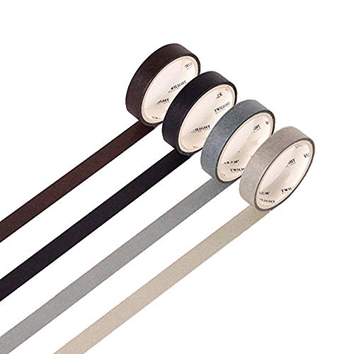 MoGist Washi Tape - Cinta Adhesiva Decorativa para Manualidades, Manualidades, scrapbooks, decoración, Color Aleatorio, marrón, 0.9cm*3m