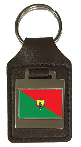 Porte-clés Santo Domingo Ecuador en cuir gravé : l'idée cadeau souvenir originale et durable