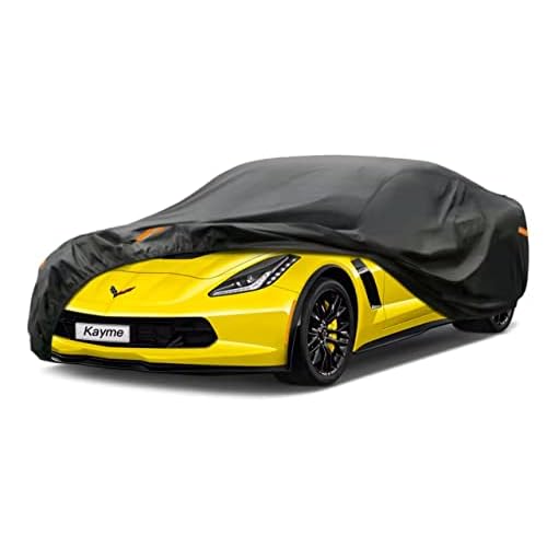 Kayme 7 Layers Car Cover Custom Fit for Chevrolet Corvette C4/C5/C7/C8 Coupe Convertible Targa (1980-2025) Waterproof All Weather for Automobiles, Out