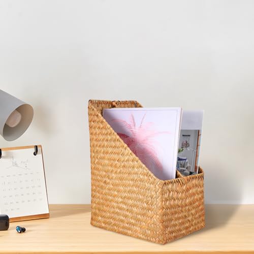 Caja de mimbre para documentos Uonlytech estante grueso de almacenamiento 5