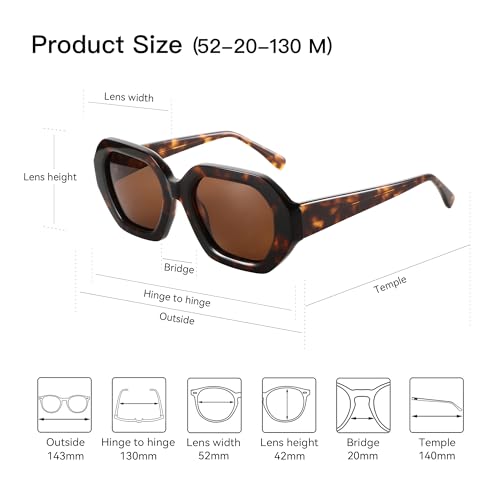 ZENOTTIC Trendy Polarized Sunglasses for Women: Designer Hexagon Sun Glasses for Ladies - Retro shades with UV400 Protection4