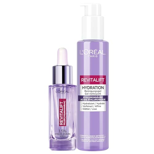 L'Oréal Paris Set: Revitalift Filler Aufpolsterndes Serum mit 1,5% Hyaluronsäure, Salicylsäure, 30 ml und Revitalift Reinigungsgel, 150 ml