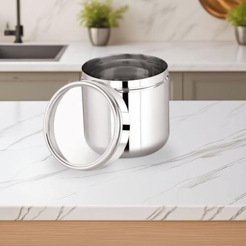 Image of Sizzle Flash Stainless Steel Canisters /Dabba /Storage Containers for kitchen with See Through Lid 450 ML - 1pcs