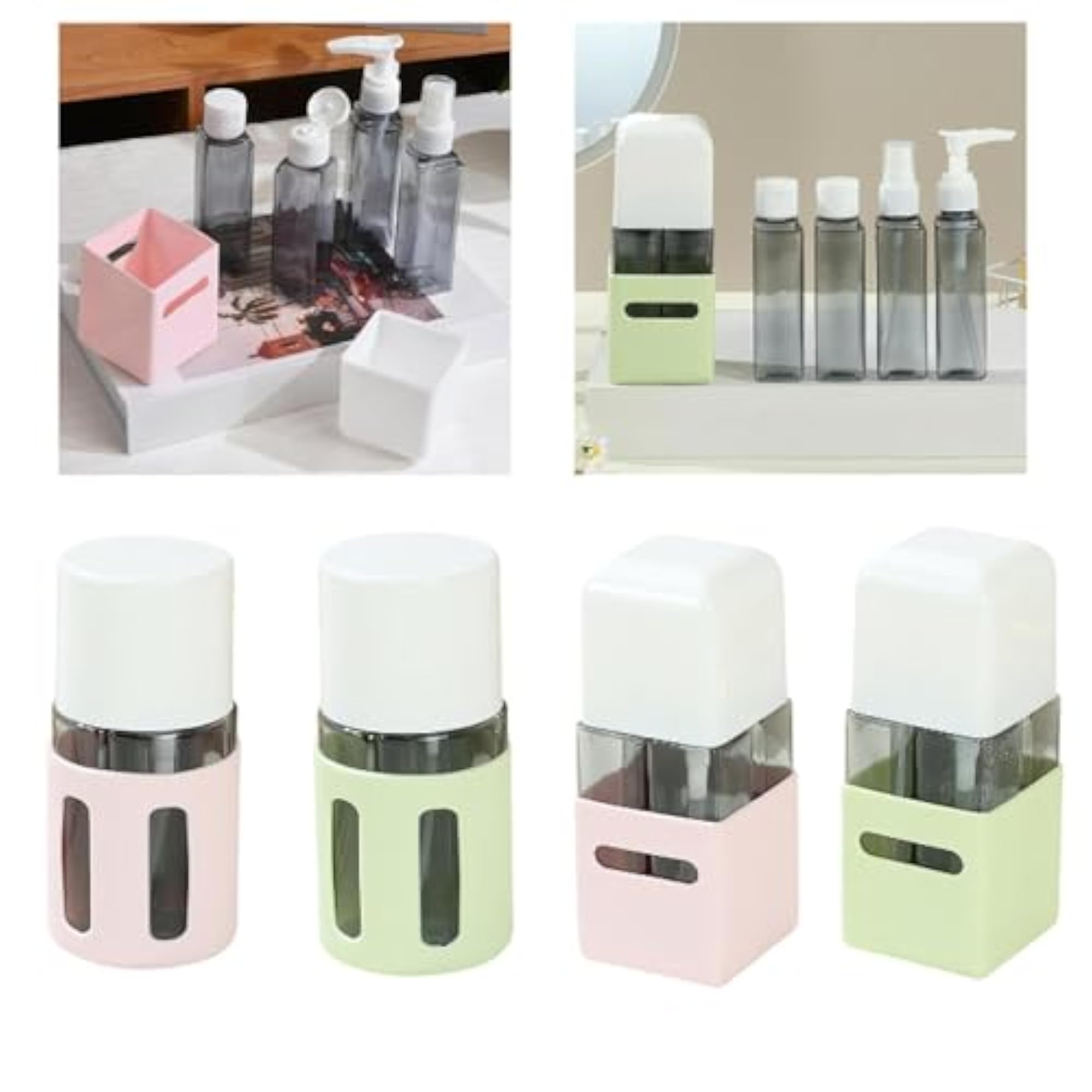 4 in 1 Travel Bottles Compact Containers Set