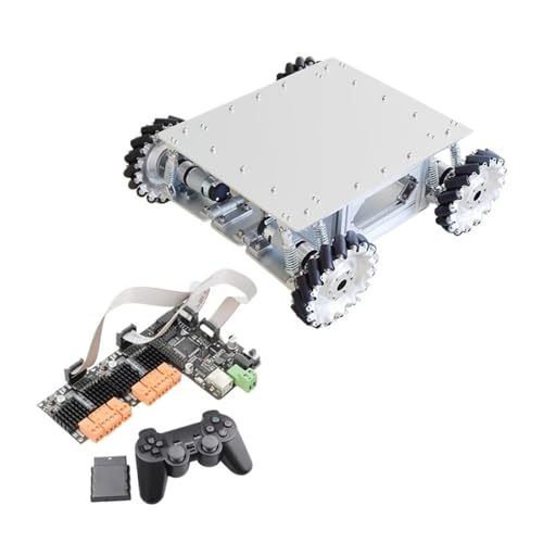 60KG Load Shock Absorption Mecanum Wheel Robot Car Chassis Kit with 4pcs Planetary Gear Motor for Ardo STM32 RaPi(with Control)