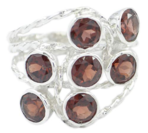 Bague argent sterling 925 femme pierre naturelle rouge véritable précieuse RIYO