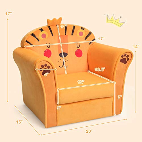 image for Costzon Kids Couch, Children's Sofa Armrest Chair with Pattern, Toddle