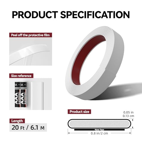 JSIWOTH Zierleisten Selbstklebend, Kantenschutz Leisten, Flexible Selbstklebender Dekorationsleiste für Türen, Fenster, Spiegelrahmen, Wände, Decken, Böden, Fliesen, Ränder, Matt Weiß, 2cm × 6M