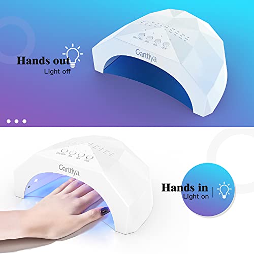 Nagellampe,Carttiya UV LED Lampe für Gelnägel,Nageltrockner mit 30/60/120s Timer,Infrarot Sensor,[Nagellack-Halter… – Bild 3