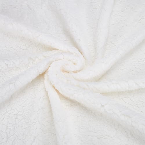 WEBEEDY 1.1 Yard Cream Teddy Bear Fabric Material 63 Inch/160cm W...