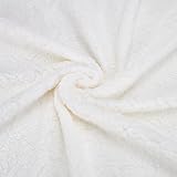 WEBEEDY 1.1 Yard White Teddy Bear Fabric Material 63 Inch/160cm Wide Soft Craft Material by the Yard for DIY Home Crafts Sewing Projects Teddy Bear Making Gift Bags Home Decoration