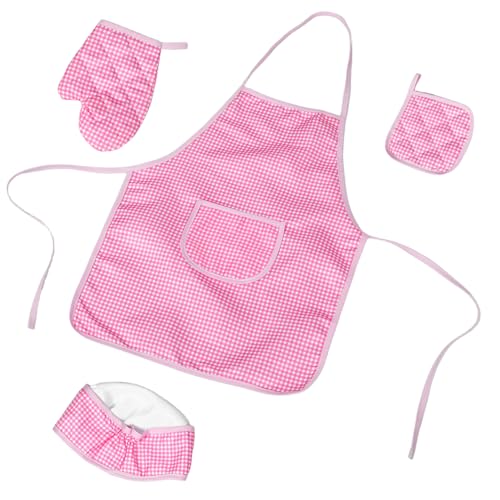 VOSAREA Boys and Girls Cooking Apron Set Toddler Aprons for Cooking Child Chef Cosplay Youth Apron Child's Kitchen Play Accessory