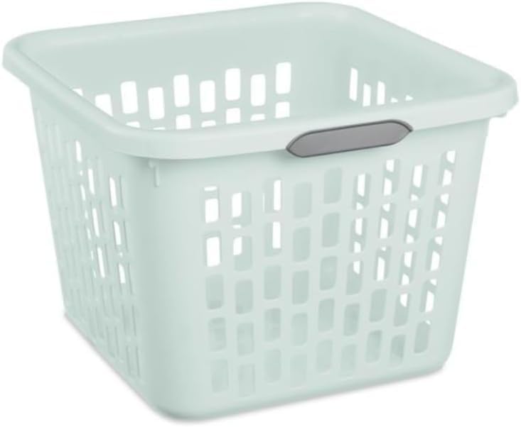 2 PACK 1.5 Bushel Square Laundry Basket Mindful Mint Comfort Grip Handles Mint Green