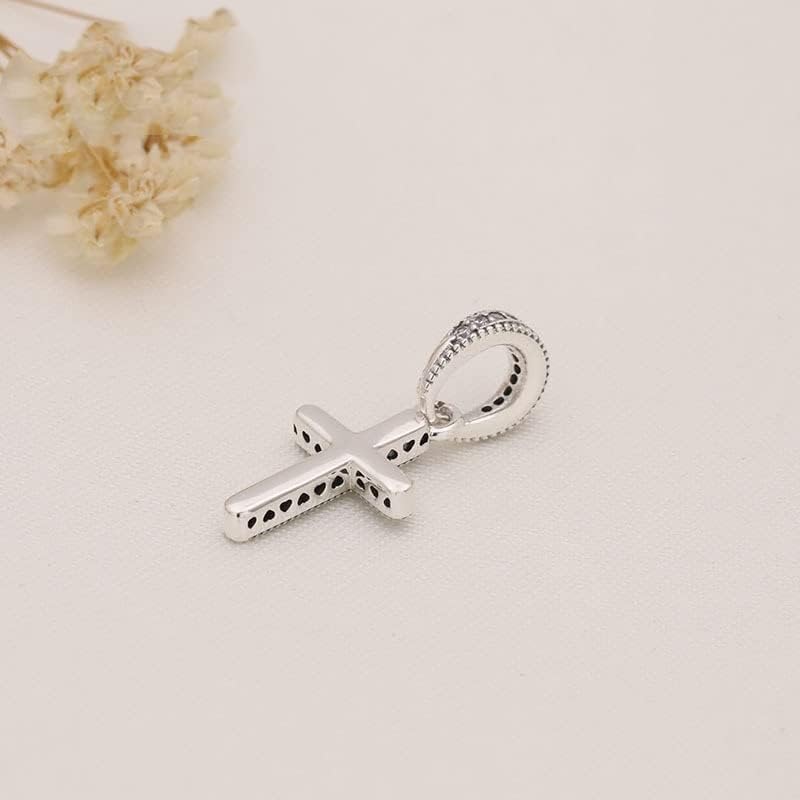 Sparkling Cross Pendant Charm 925 Sterling Silver Pendant,Jewelry Beads Gifts for Women Bracelet&Necklace A0134 - Image 5