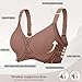 OEAK Women Seamless Bra No Underwire Push Up Anti Sagging Bralettes Everyday Tshirt Supportive Racerback Bra L Coffee
