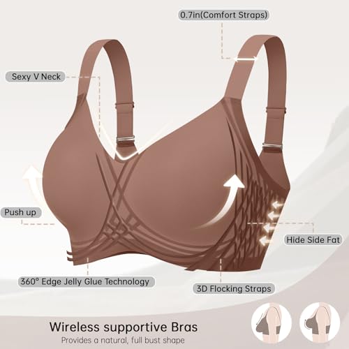 Image of OEAK Women Seamless Bra No Underwire Push Up Anti Sagging Bralettes Everyday Supportive Racerback Bras (32A to 40D /42B)
