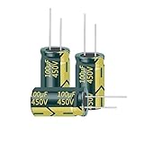 Willwewon 5pcs 450V 100uF Aluminium Radial Elektrolytische Kondensator Kit Lange Führungen Axial Elektrolytische Polarisierte Kondensatoren Rohrverstärker (18X30mm (0.71x1.18in))