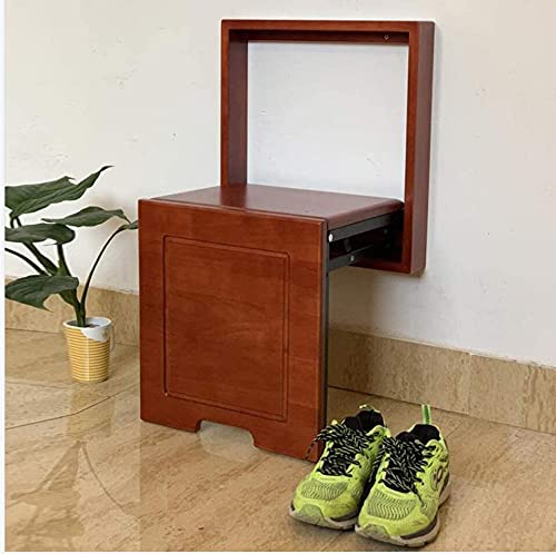 Banc à chaussures pliant mural en bois massif pour libérer l'espace des entrées encombrées