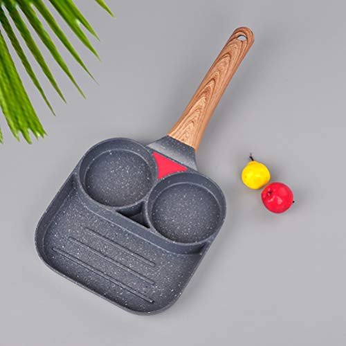 Frigideira para ovos Cabilock antiaderente, frigideira quadrada para ovos dividida, frigideira de li