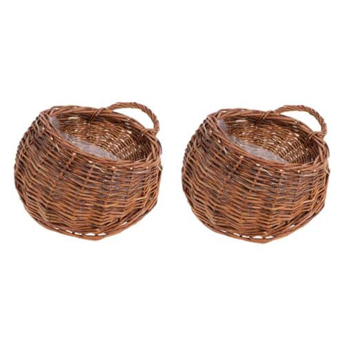 OUNONA 2 Stück Teiliges Rattan Blumenampel Handgeflochtener Wand...