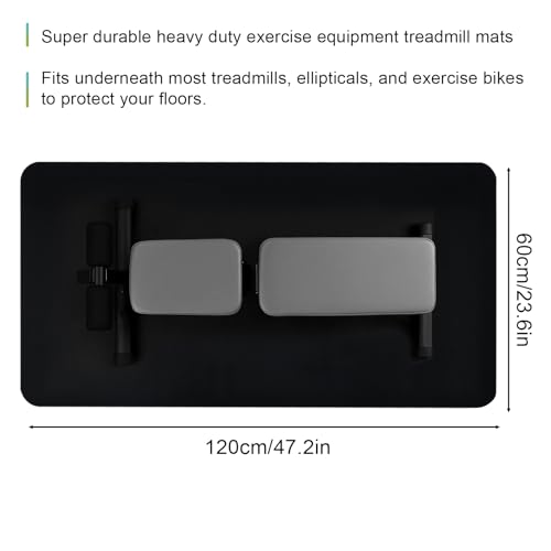 Treadmill Mat, Exercise Equipment Mat, Heavy-Duty Protective Floor Mat for Under Stationary Bike, Spin Bike, Non-slip, Noise Reduction (120x60cm) - Image 5