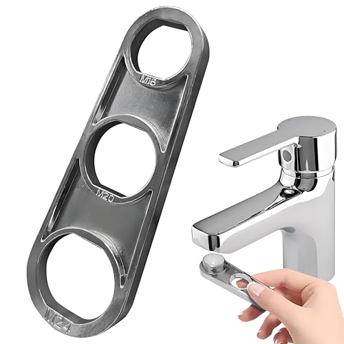 Llave de Colador de Grifo,Llave Cromada,M18/M20/M22/M24/M28 Llave Multifunción Múltiples Especificaciones,Herramienta de Extracción de Aireador de Grifo,Accesorio Aireador Arifo Lavabo de Metal
