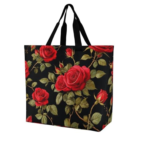Fashion Shoulder Tote Bag for Women, Durable Grocery Bag with Straps, Large Capacity Shopping Handbag