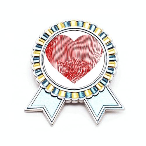 Broche cœur empreinte de doigt en métal M fine gravure et finitions prestigieuses