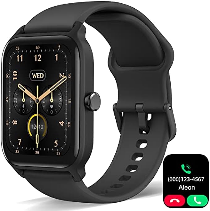 Smart Watch for Men Women (Answer/Make Call), 1.8" Touch Screen Activity Trackers for Android iPhone Compatible with Alexa Built in, Fitness Heart Rate Blood Oxygen Sleep Monitor, IP68 Waterproof