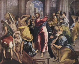 Peinture à l'huile Christ Driving The Traders El Greco 30x40