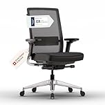 ofinto Active Bürostuhl Schwarz-Aluminium TESTSIEGER | Ergonomischer Schreibtischstuhl mit Synchronmechanik & adaptiver Lordosenstütze | Vollständig anpassbarer Office Chair für perfekte Sitzposition