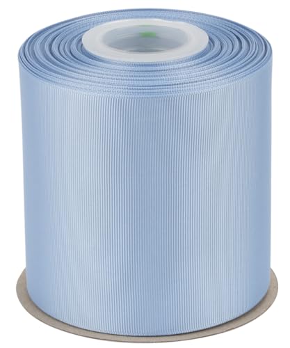 Tekdeere 4 inch Solid French Blue Grosgrain Ribbon 25 Yards, Perfect for Gift Wrapping, Crafts, Bows Making, Sewing, Wreaths, Hair Accessories and Wedding Decoration