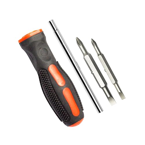 GLUN Flip Over Phillips And Slotted 6 In 1, Flat Interchangeable Head Screwdriver, Two Screwdriver Heads Feature Two Phillips And Two Slotted Flat Head, 1 Pc, Multicolour (B0D66QRKYY) Amazon Price History, Amazon Price Tracker