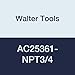 Walter Tools AC25361-NPT3/4 Paradur HSS Machine Tap, Uncoated, 0.906" Shank Diameter, 1.024" Cutting Length, 5.512" Overall Length, 3/4-14 Size