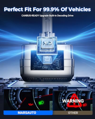 Image of Marsauto D3S HID Xenon Bulbs 600% 30000LM Brightness 6500K Cool White 66340 42403 42302 Replacement 35W IP68 Waterproof Pack of 2